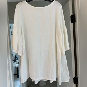 Bryn Walker white linen top size M.